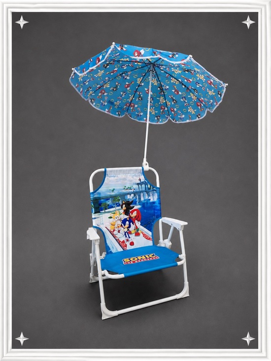 Sega Other - Sonic the Hedgehog Kids Folding Beach Chair w/ Umbrella